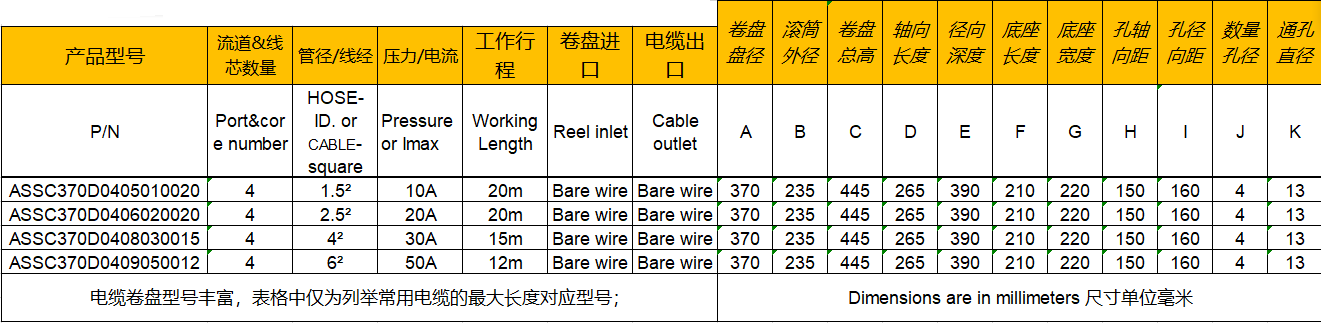 自动收线盘370 参数